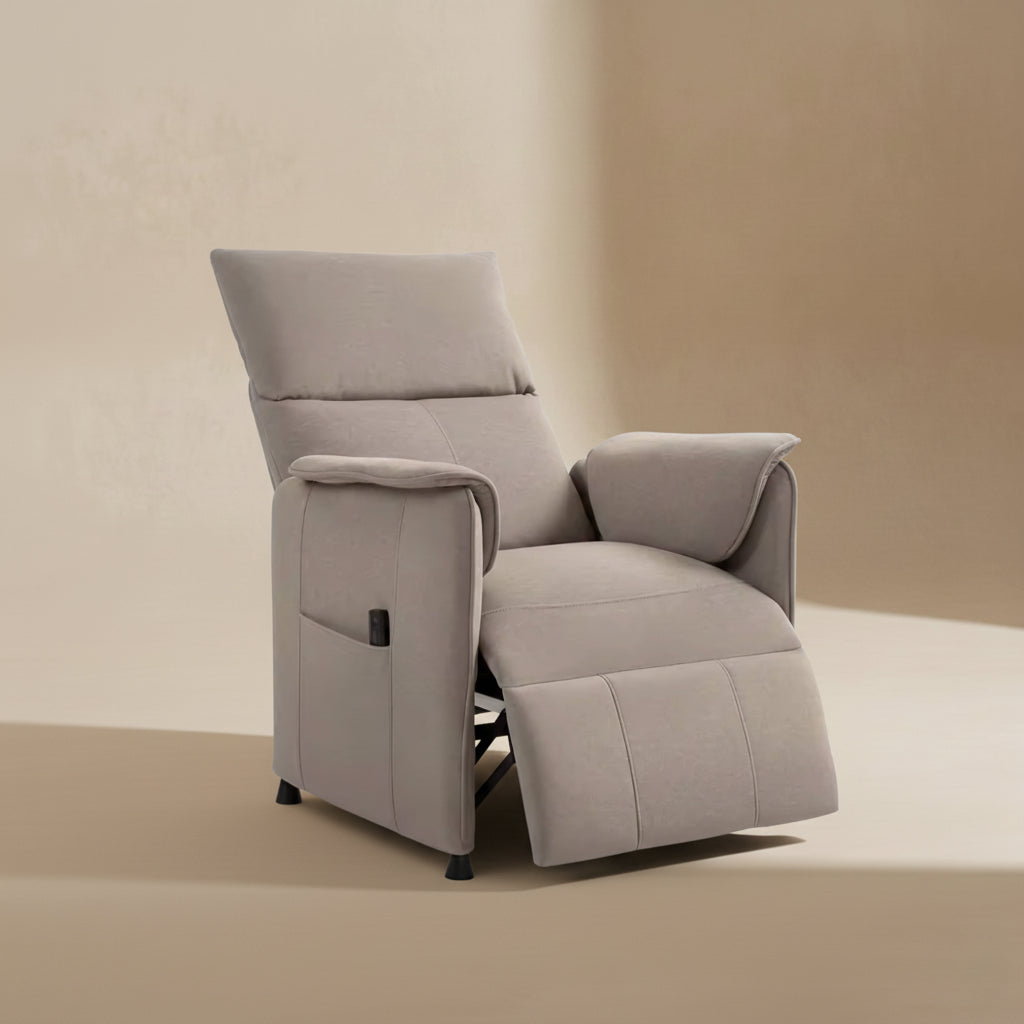 Fauteuil relax électrique HOMCOM – Dossier inclinable 160° – Tissu résistant kaki foncé