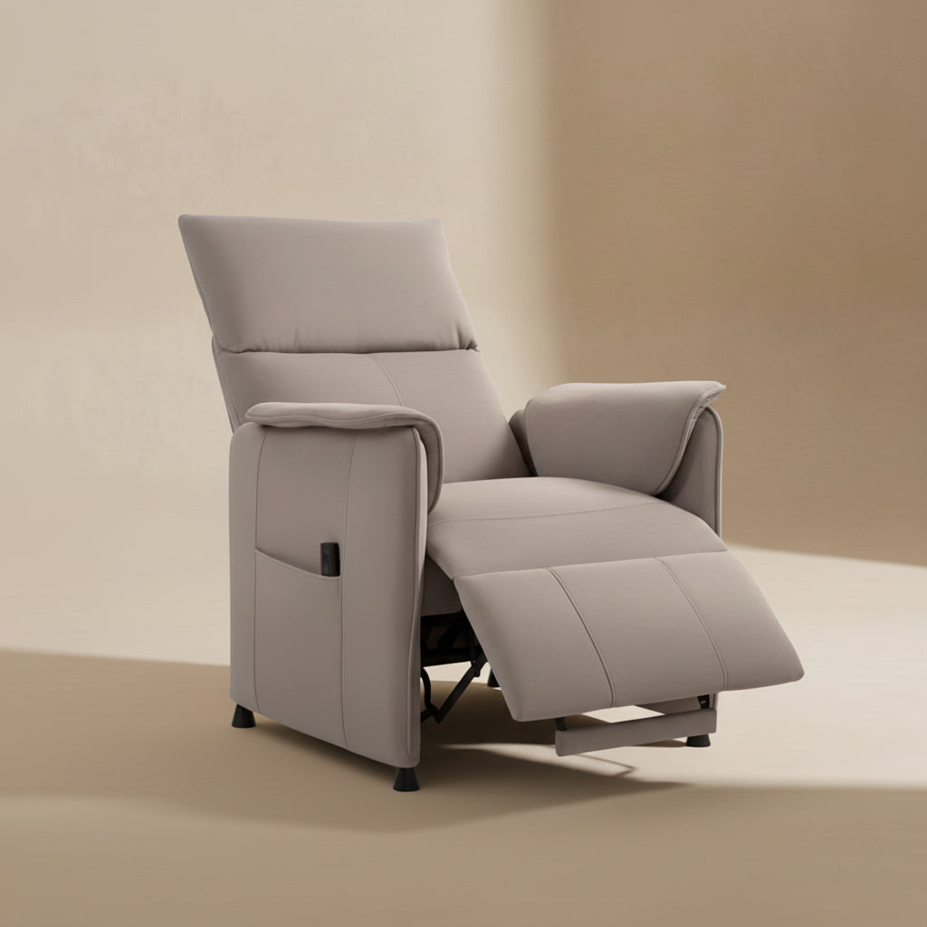 Fauteuil relax électrique HOMCOM – Dossier inclinable 160° – Tissu résistant kaki foncé