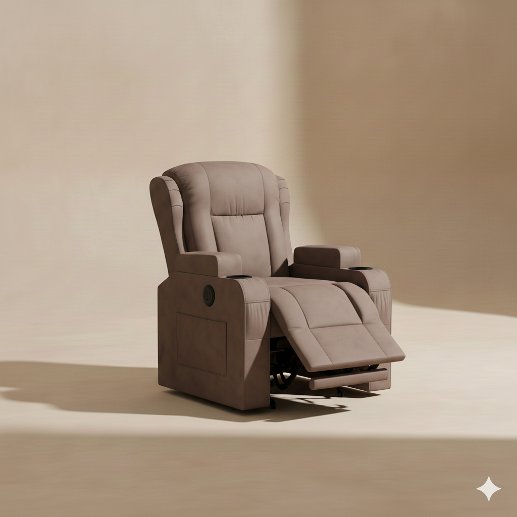 Fauteuil massant électrique chauffant – 8 zones de massage – Simili cuir marron