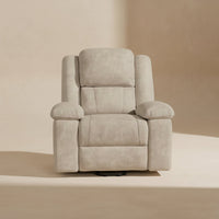 Fauteuil massant électrique chauffant – Repose-pieds inclinable – Tissu beige