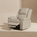 Fauteuil massant électrique chauffant – Repose-pieds inclinable – Tissu beige