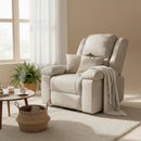 Fauteuil massant électrique chauffant – Repose-pieds inclinable – Tissu beige
