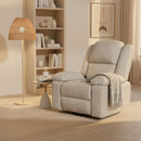 Fauteuil massant électrique chauffant – Repose-pieds inclinable – Tissu beige