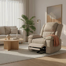 Fauteuil massant électrique chauffant – Repose-pieds inclinable – Tissu beige