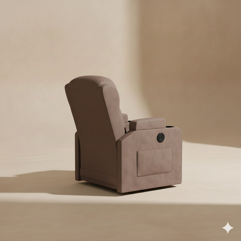 Fauteuil massant électrique chauffant – 8 zones de massage – Simili cuir marron